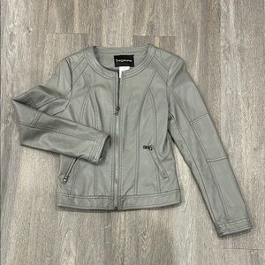 Bagatelle Women's Gray Leather Jacket